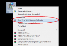 Cách thêm dòng ” Scan Virus With Windows Defender ” trong Context Menu Scan Virus With Windows Defender
